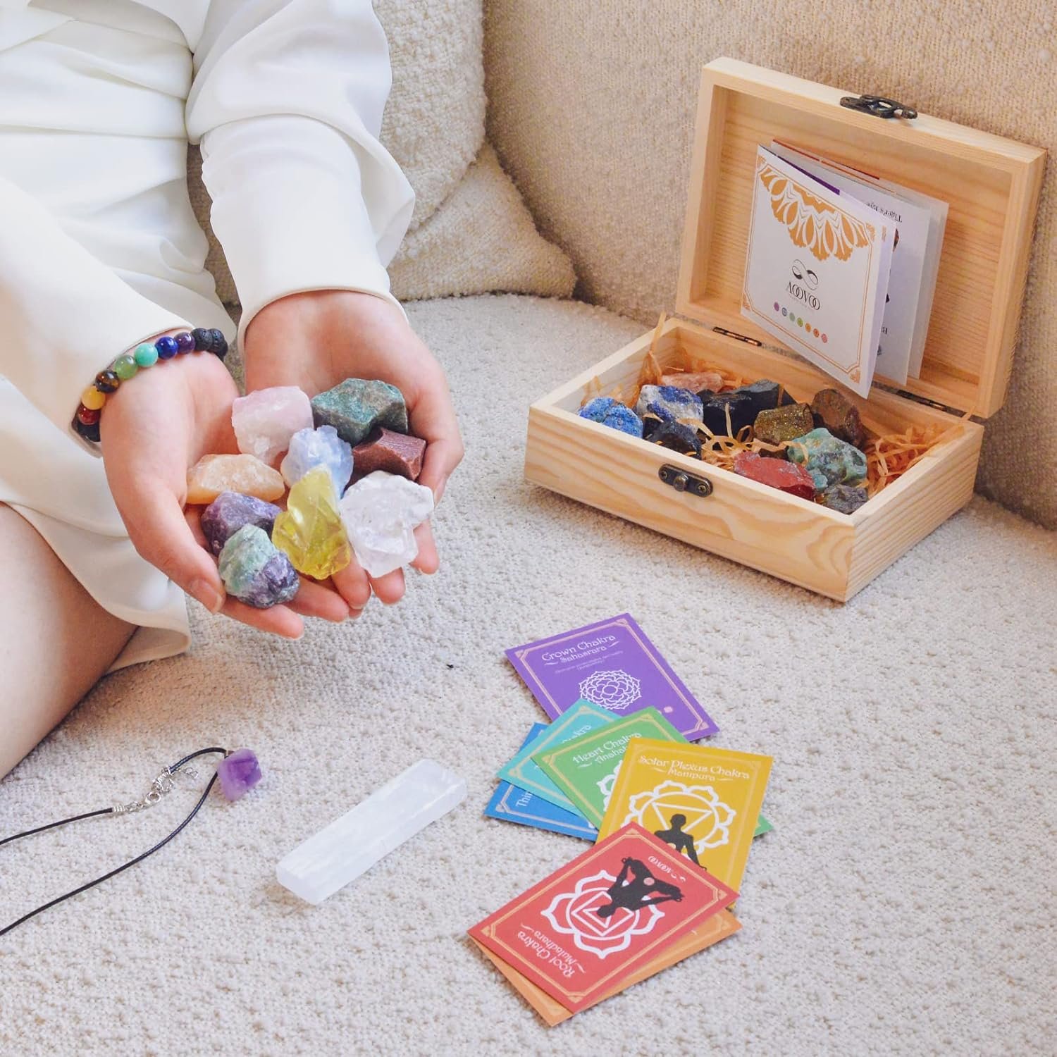 AOOVOO 31Pcs Crystals and Healing Stone Collection