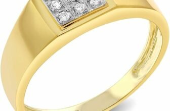 Elevate Your Love Story with Gem Stone King Men’s Solid 10k Yellow Gold Natural White Diamond Wedding Anniversary Ring
