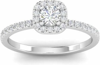 Radiate Love: The Sk Jewel, Inc. 1/2ctw Diamond Halo Engagement Ring