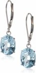Amazon Collection 14k Gold 8 x 10mm Oval Gemstone Dangle Earrings for Women with Leverbacks