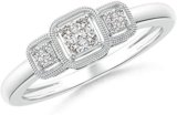 Celebrate Elegance: Angara Natural Diamond Art Deco Engagement Ring in 14K White Gold