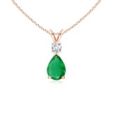 May Birthstone – Emerald Teardrop Pendant Necklace