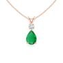 May Birthstone – Emerald Teardrop Pendant Necklace