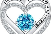Jewelry for Women Wife Infinity Heart Birthstone I Love You Necklace for Women