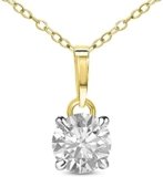 Natural Diamond Pendant 1/20 to 3/4 Carat Diamond Pendant Necklace 14K Gold Diamond Pendant Necklace For Women (Diamond jewelry For Women)