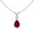 July Birthstone – Ruby Teardrop Pendant Necklace with Diamond (6x4mm Ruby)