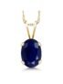 Gem Stone King 14K Yellow Gold Blue Sapphire Pendant Necklace For Women (1.02 Ct Gemstone Birthstone Oval 7X5MM with 18 Inch Chain)